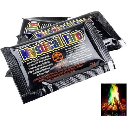 Outdoor Camping Hiking Tools Mystical Fire Tricks Coloured Flames Bonfire Sachets Portable Fire Pit Professional Pyrotechnics
