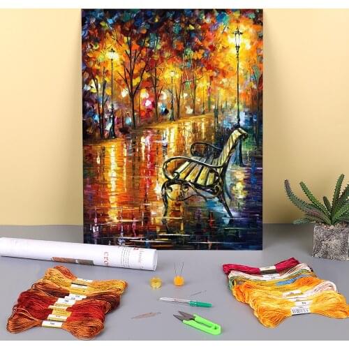 Oil Style Thoughts Printed 11CT Cross Stitch DIY Embroidery Patterns DMC Threads Needlework Handiwork Stamped