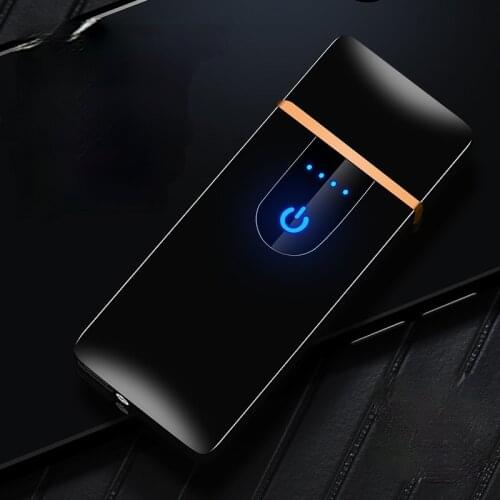 Metal Induction USB Charging Ultra-thin Windproof Cigarette Heating Wire Lighter Gadgets for Men Smoking Accessories for Weed