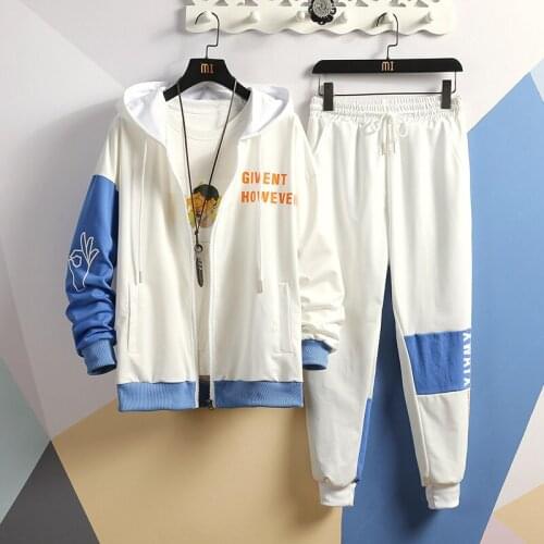 2020 New Autumn Men Tracksuit Fashion Mens Hip Hop Sportswear 2 Piece Set Hooded Sweatshirt Jacket And Pants sports suit