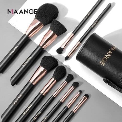 MAANGE New 10PCS Makeup Brushes Set Eyeblow Blending Foundation Powder Blushes Eyeshadow Cosmetic Make up brush Kits Maquillaje