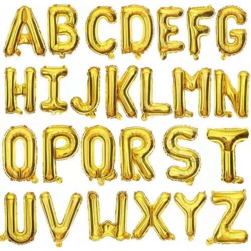 Golden 16 Inch Letter A-Z Balloon Set Party Wedding Birthday Party Decoration Aluminum Hanging Aluminum Foil Film