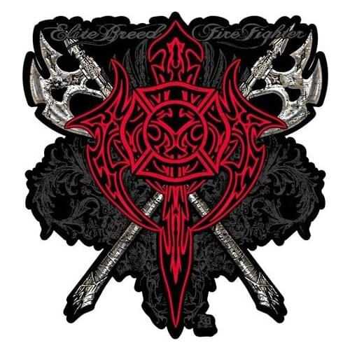 New Reflective Firefighter Red Cross KK Car-Stickers for Car Bumper Trunk Auto Uv Protection Car Decoration 12*11cm