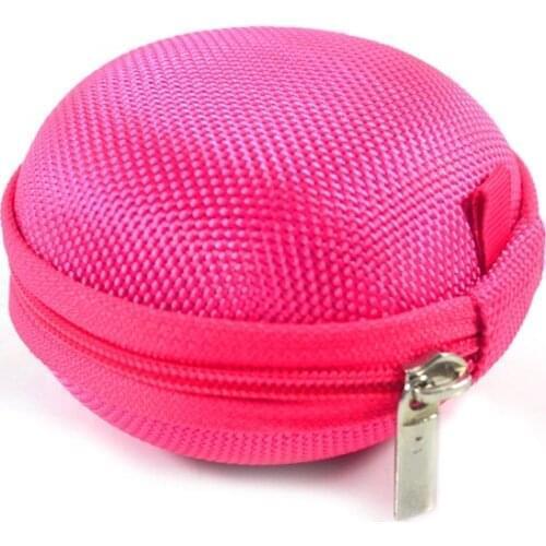 Portable Headphones Case USB Key Coin Storage Earphone Bag Zippered Round Square Shape SD TF Card Cable Earbuds Container