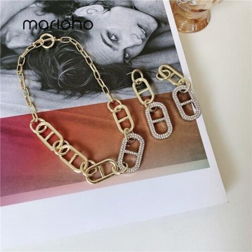 Marioho Simple Thick Chain Pig Nose Necklace Fashion Women 2020 New Necklace Clavicle Chain Necklace For Women