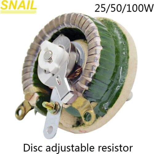 25W 50W 100W BC1 high Power rheostat,rotary variable wire wound resistor,disc shape,adjustable resistor,sliding rheostat