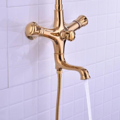 Luxury brass bathroom shower faucet cold hot water shower faucet Complete set 8 inch top shower head 4 inch handheld shower head