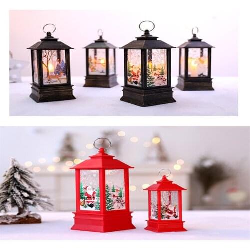 Christmas LED Lamp Trumpet Simulation Flame Oil Lamp Santa Claus Pattern Light Home Decoration новогодние игрушки новый год