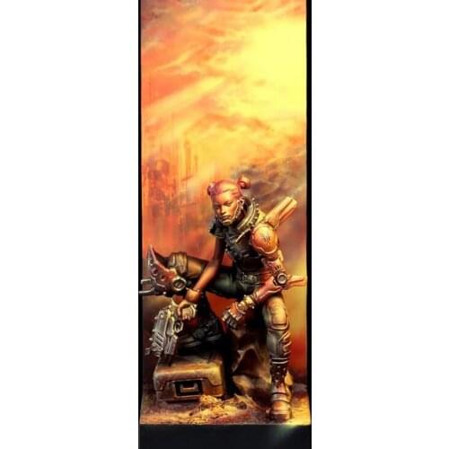 Self-assembled New Unassembled 1/24 ancient woman warrior with base Resin Figure Unpainted Model Kit