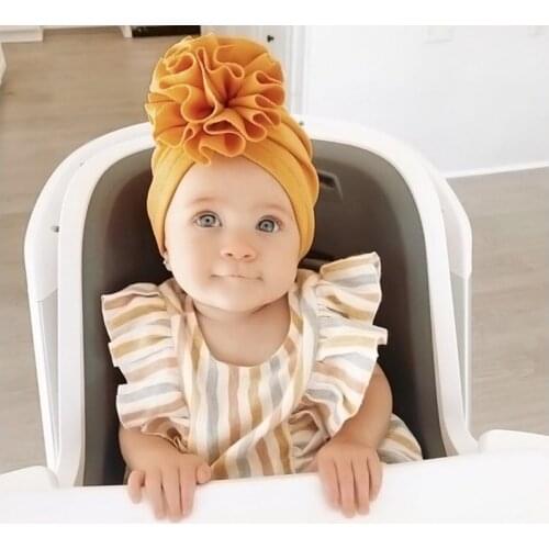 Cute Flower Infant Toddler Baby Hat Soft Fashion Girls Turban Newborns Baby Cap Bonnet Headwaps Headwear Kids Beanie Hat