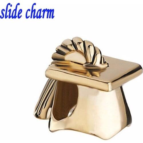 Slide charm Free shipping Dr. Jin Se cap beads fit Pandora charm bracelet hand jewelry accessories Christmas gift