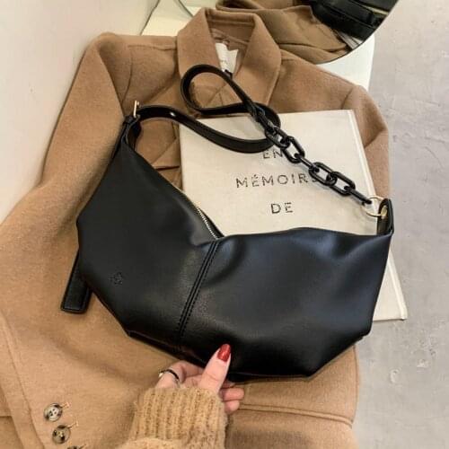 Retro PU Leather Crossbody Bags For Women Large Shoulder Simple Bag Lady Phone Handbags and Purses