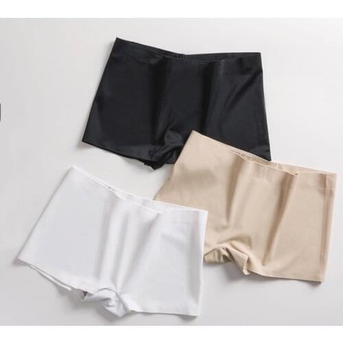 2pcs/lot Women Safety Shorts Pants Seamless Ice Silk Underwear Sexy Mid-Waist Panties Comfort Panty Underpants Under Skirt #F