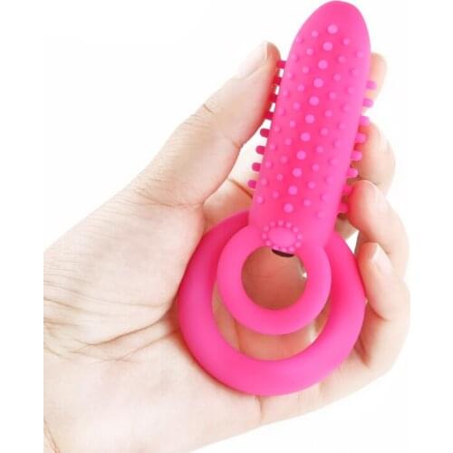 Vibrating Male Ring For Men Double Ring Sex Vibrator Male Clitoris Stimulation Delay Ejaculation Erotic Sex Toys For Couple