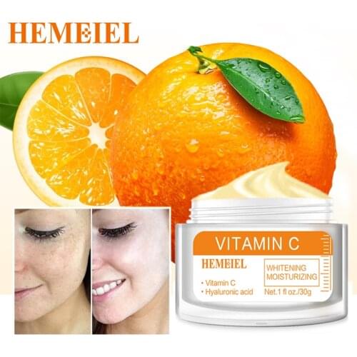 Vitamin C Whitening Cream Freckle Blemish Brighten Moisturizing 100% Natural Essence VC Serum Hyaluronic Face Cream