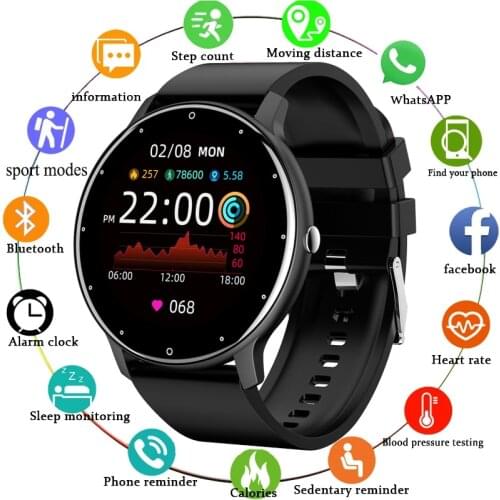 LIGE Women Smart Watch Full Touch Screen Activity Tracker Heart Rate Monitor Sports Ladies Smart Watch Men For Android IOS+Box