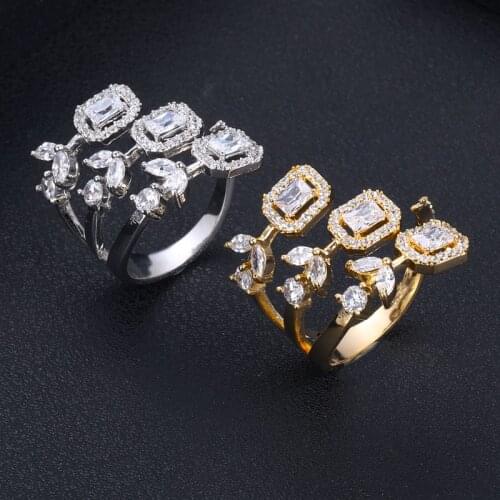 Jankelly Brand Famous Luxury Engagement Wedding Wrap Rings for Women Bridal Cubic Zircon Dubai Accessories Finger Ring Jewelry 2