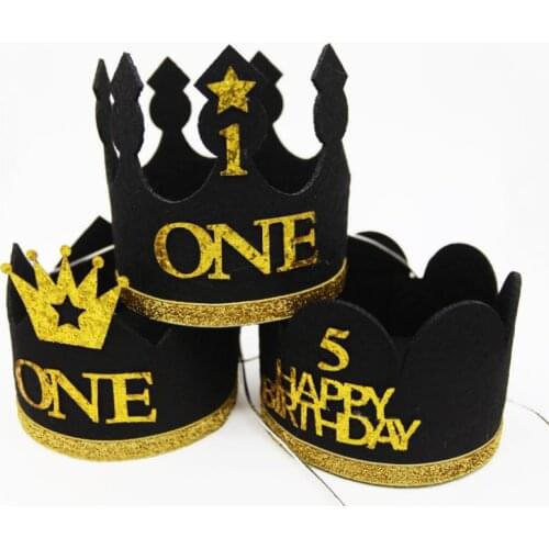1Pc New Birthday Hats Decor Cap One First Birthday Hat Princess Boy Crown 1st 2nd 3rd Year Old Number Birthday Party Decor Gift