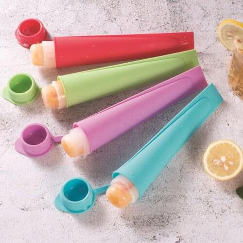 1pcs Silicone Ice Cap Mold With Lid Colorful Ice Cream Yogurt Popsicle Mold Tray Summer Drinking Kitchen Accessories