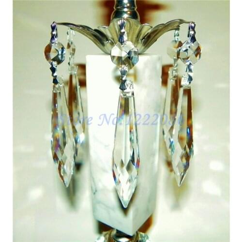 10Pcs 76mm French U-drop Crystal Glass Prism oil kerosene Lamp Chandelier Parts Free Shipping