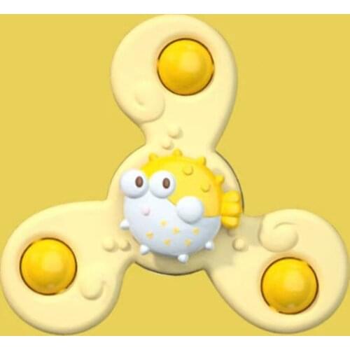 3pcs Cartoon Baby Bath Suction Cup Top Sucker Spinner Toy Animals Turntable Stress Relief Kids Gift