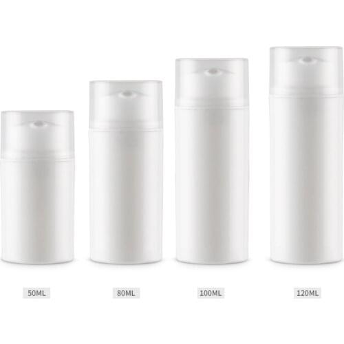 300pcs 50/80/100/120ml Empty Plastic Cosmetic Bottle Travel Mini Liquid Bottles White Airless Pump Vacuum Toiletries Container