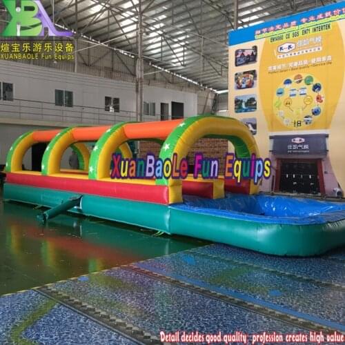 33ft Guangzhou KK Inflatable Double Lane Slip N Dip Inflatable Water Slide