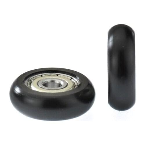 5pcs 624zz bearing coated plastic pulley Peilin wheel rolling wheel R4mm round arc pom showcase drawer wheel 4*19*6