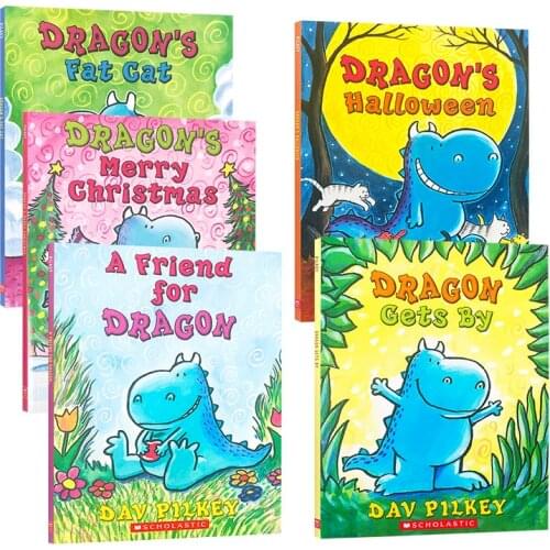 5 Pcs/Set Dragon Children English Picture Books 1-5 A Friend for Dragon Kids English Reading Story Book