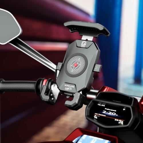 360 Rotation Motorcycle Wireless Phone Mount Charger Qi 18W Charge Simultaneously for Most Mobile Phones Mounts