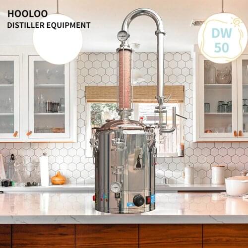 HOOLOO Household Hydrolat Essential Oil Distiller Pure Copper Hollow Tower Commercial Distillation Equipment