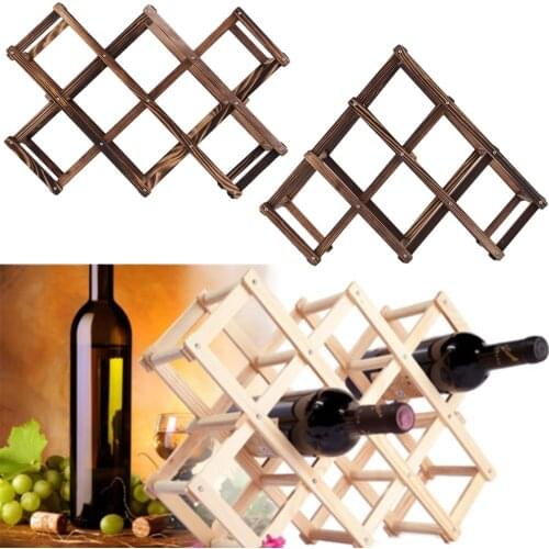 3/6/10 Bottle Holder Mount Kitchen Bar Display Shelf High Quality New Classical Wooden Red Wine Rack