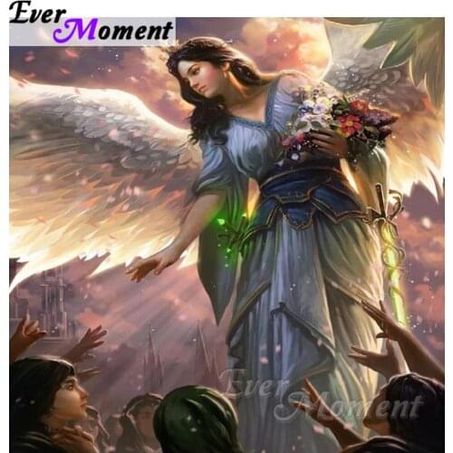 Ever Moment 5D DIY Diamond Embroidery Angel Fairy Diamond Mosaic Full Square Drills Rhinestone Artwork Home Decoration ASF1170