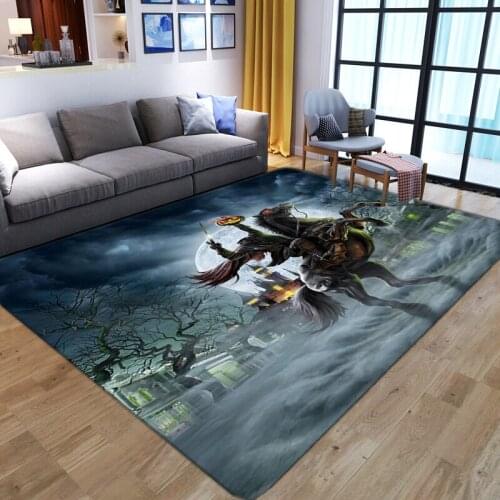 Flannel Halloween Doormats Nordic Skull 3D Print Carpet kitchen Mat/Rug Horror Party Decor Large Carpets for Living Room Bedroom