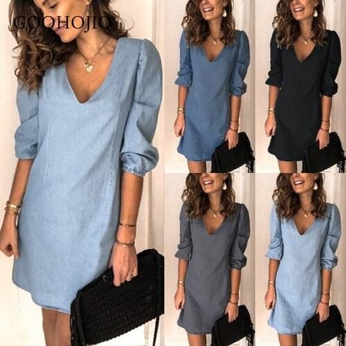 GOOHOJIO Fashion Denim Dresses
