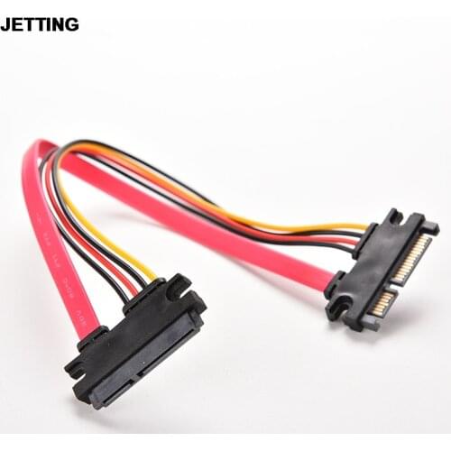 JETTING 1PC 30cm 22Pin SATA Cable Male to Female 7+15 Pin Serial ATA SATA Data Power Combo Extension Cable Connector Conterver
