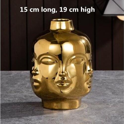 Creative Nordic ceramic face vase, modern ceramic decoration artwork, home office restaurant bar desktop decoration gift