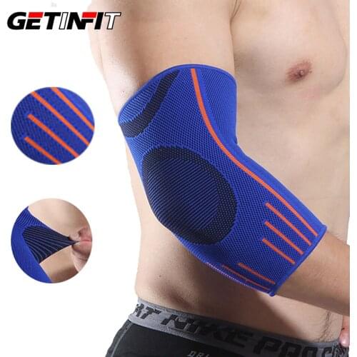 Getinfit Elbow Support Compression Sleeve Strain Belt Relief Pain Elbow Outdoor Breathable Workouts Sports Safety Arm Protector