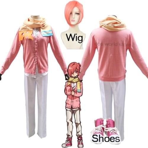 Anime Mitsuba Sousuke Cosplay Costume Jibaku Shounen Toilet Bound Hanako Kun Cosplay Costume Pink Wig Uniform Shoes Costume Made