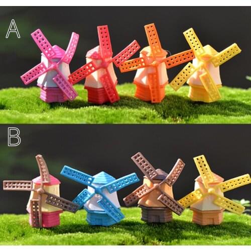 Kawaii mini windmill house home Decor moss figure Toys terrariums/doll house/fairy garden miniature DIY accessories materials