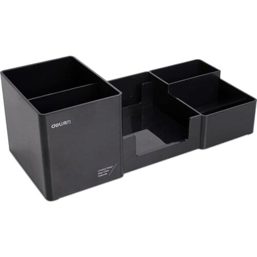 Deli 9115/9118 multi-function plastic pen stands pen holder desktop stationery metal pencil stand Pen container pen pot color