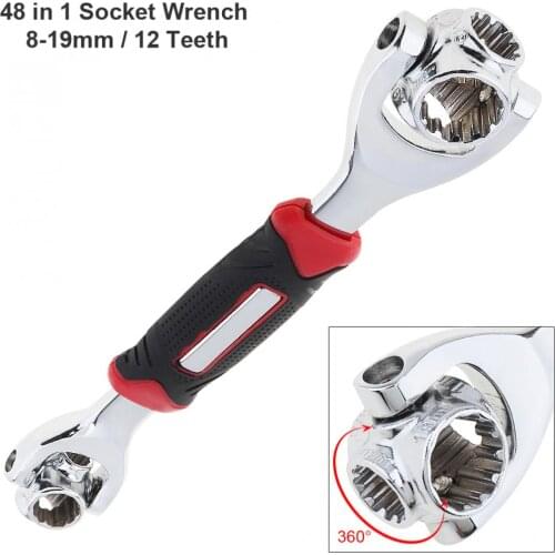 Wrenches 48 In 1 Multi-function 360° Rotary 8-19mm Torque Socket Wrench with 12 Teeth Type for Furniture Car Repair