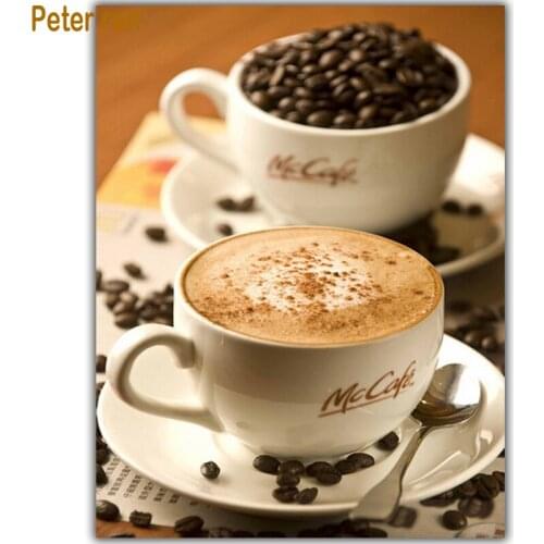 Peter ren Diamond painting Cross stitch kits Coffee square drill mosaic resin Rhinestone Full fabric covering Diamond embroidery