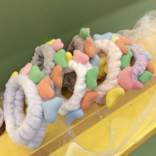 New Cotton Headband Girls Fresh Love Headwear Cute High Elastic Hair Band For Kids Adult Wash Face Makeup Hair Accessories