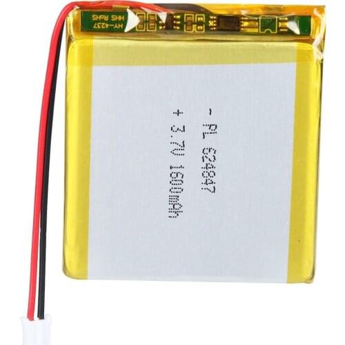 AKZYTUE 3.7V 1600mAh 624847 Rechargeable Lipo Battery with JST Connector