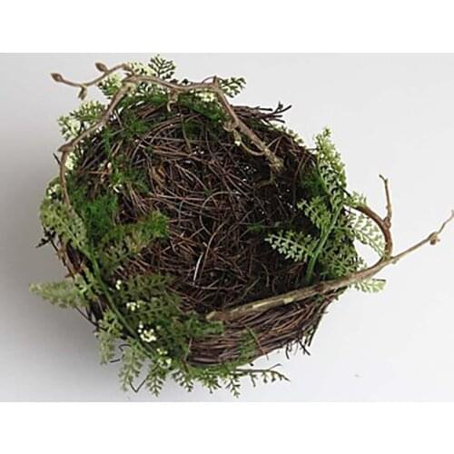 Handmade Plastic Fake Vine Bird Nest House Home Nature Craft DIY Decor 13cm