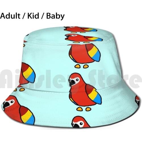 Cute Parrot Doodle Sun Hat Foldable UV Protection Adopt Me Cute Parrot Parrot Parrots Kawaii Red Parrot Game