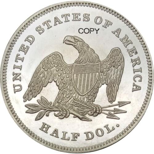 United States Liberty Seated Half Dollars 1842 No Motto Above Eagle Brass Silver Plated Small Date,Small Letters Copy Coin