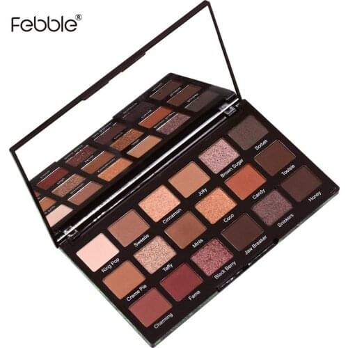 Febble 18 color chocolate eyeshadow shimmer matte glitter stars eye shadow paleta de sombras sombra de ojos makeup maquillaje