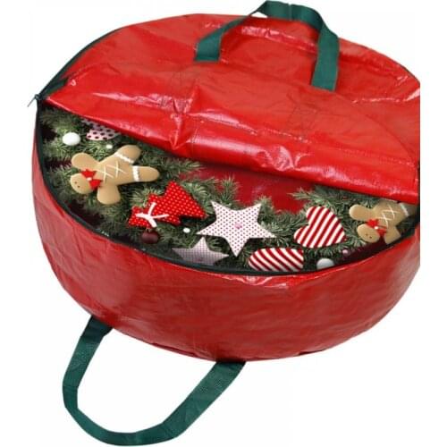 Waterproof Wreath Storage Container 23.6 inch Dual Zippered Protect Artificial Wreaths Holiday Xmas Bag